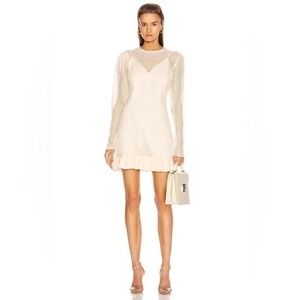 NEW Atoir Revolve A Star Is Born Crochet Knit Flounce Hem Mini in Vanilla Size 2